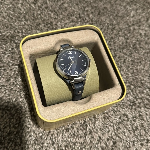 Fossil Watch Blue Leather - Picture 1 of 6